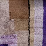 Vintage French Savonnerie runner modernist design 88cm x 259cm - 1970s (1C1201)