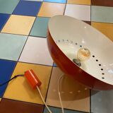 Red lacquered metal chandelier