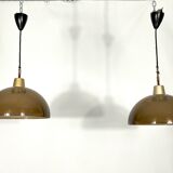 Mid-century modern pair of plexiglass chandelier by Candle