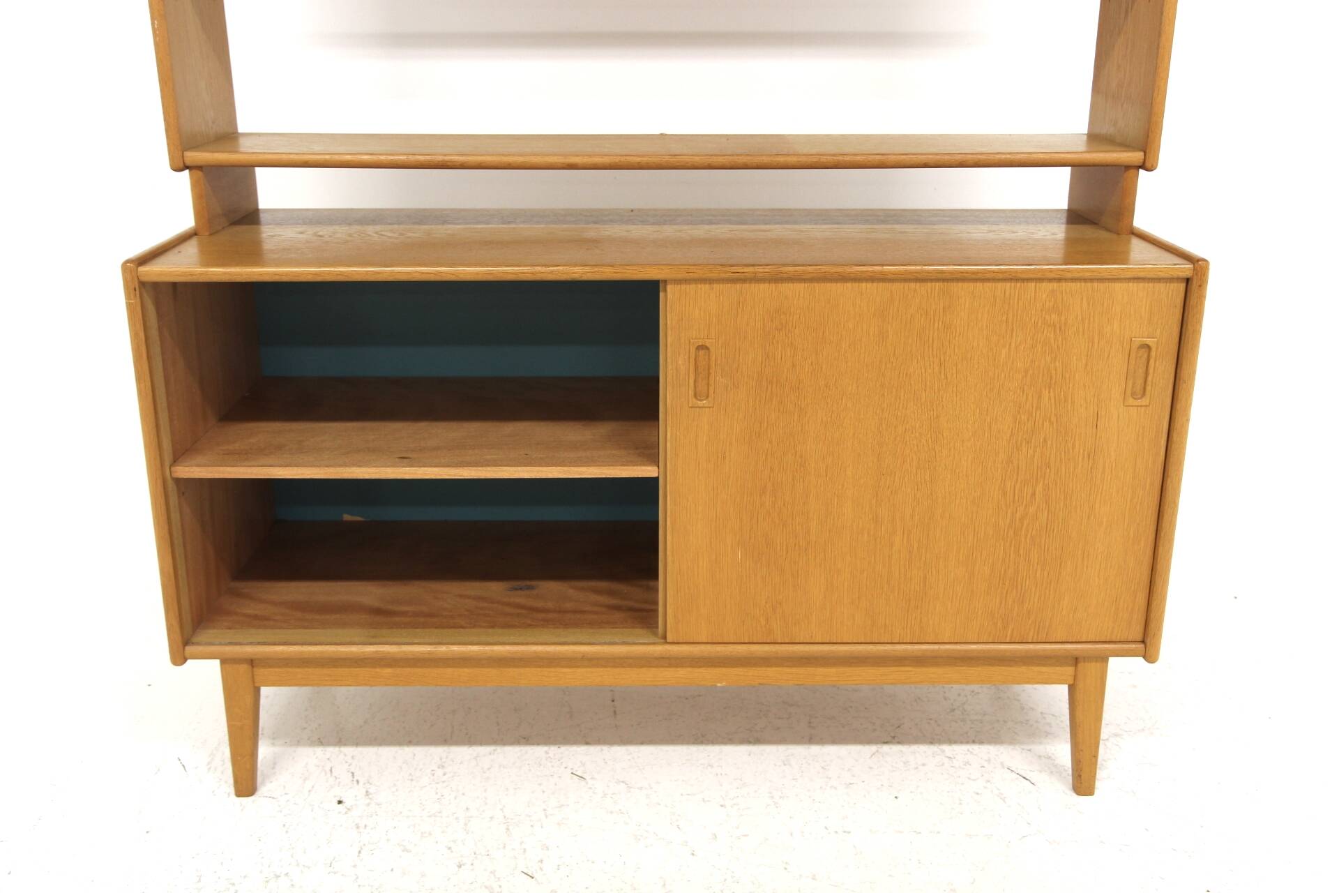 Scandinavian oak chest of drawers-bookcase, Sweden, 1960