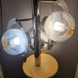 Pendant lamp, chandelier, chrome and Murano glass, Mazzega, Italy, 1960-70