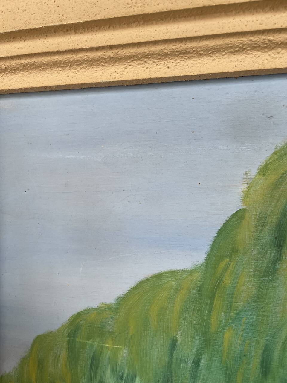 Oil on panel Sanary beach 1950