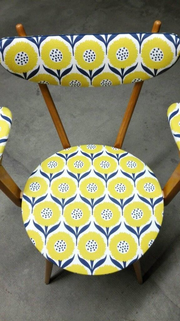 Blond wooden chair scandinavian style of the 1960s