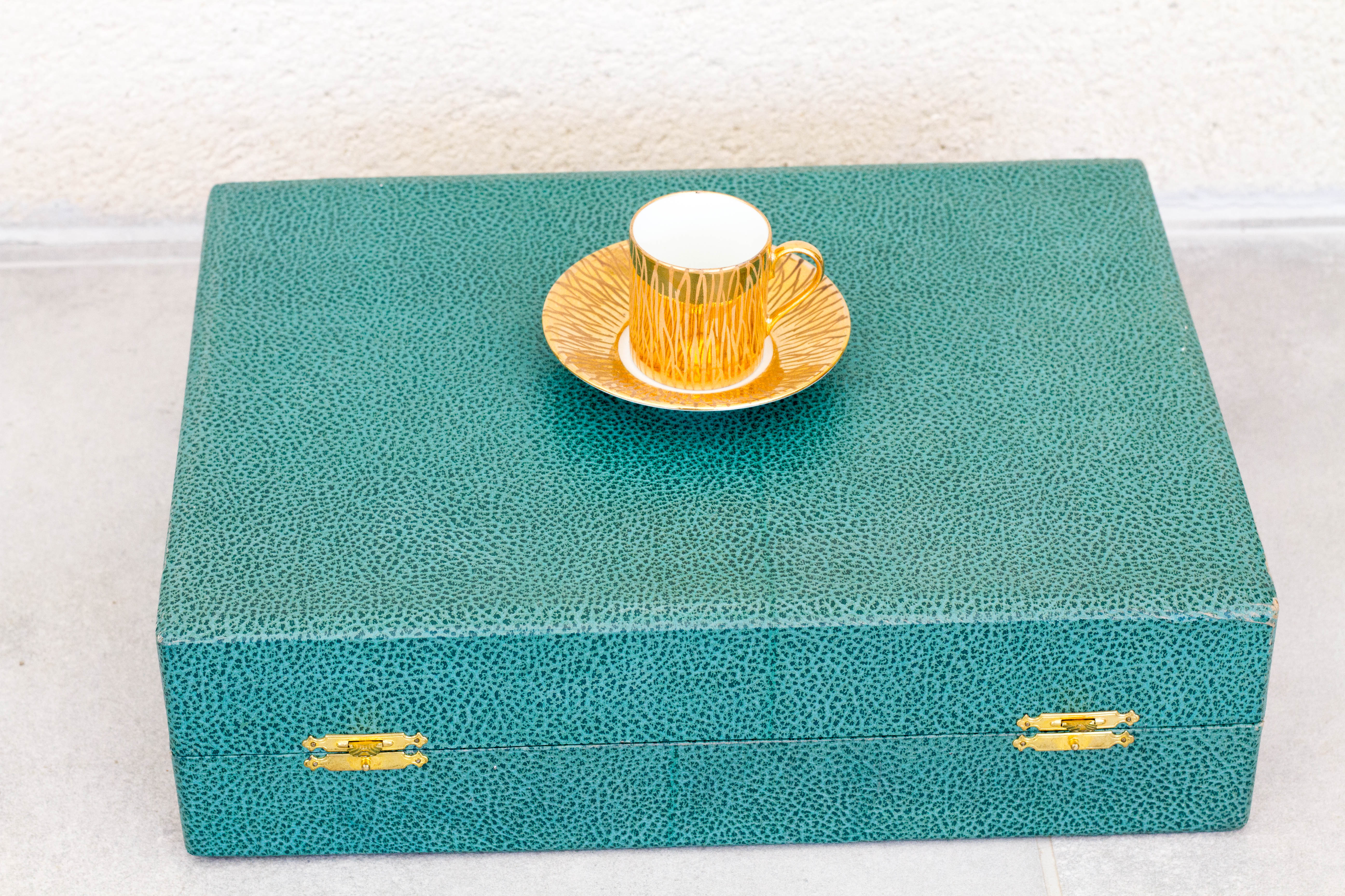 Gold plated tea/coffee cup and saucer set