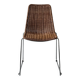 Chaise en rotin, osier et métal chromé