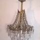 Lustre ancien forme montgolfière en laiton 4 feux