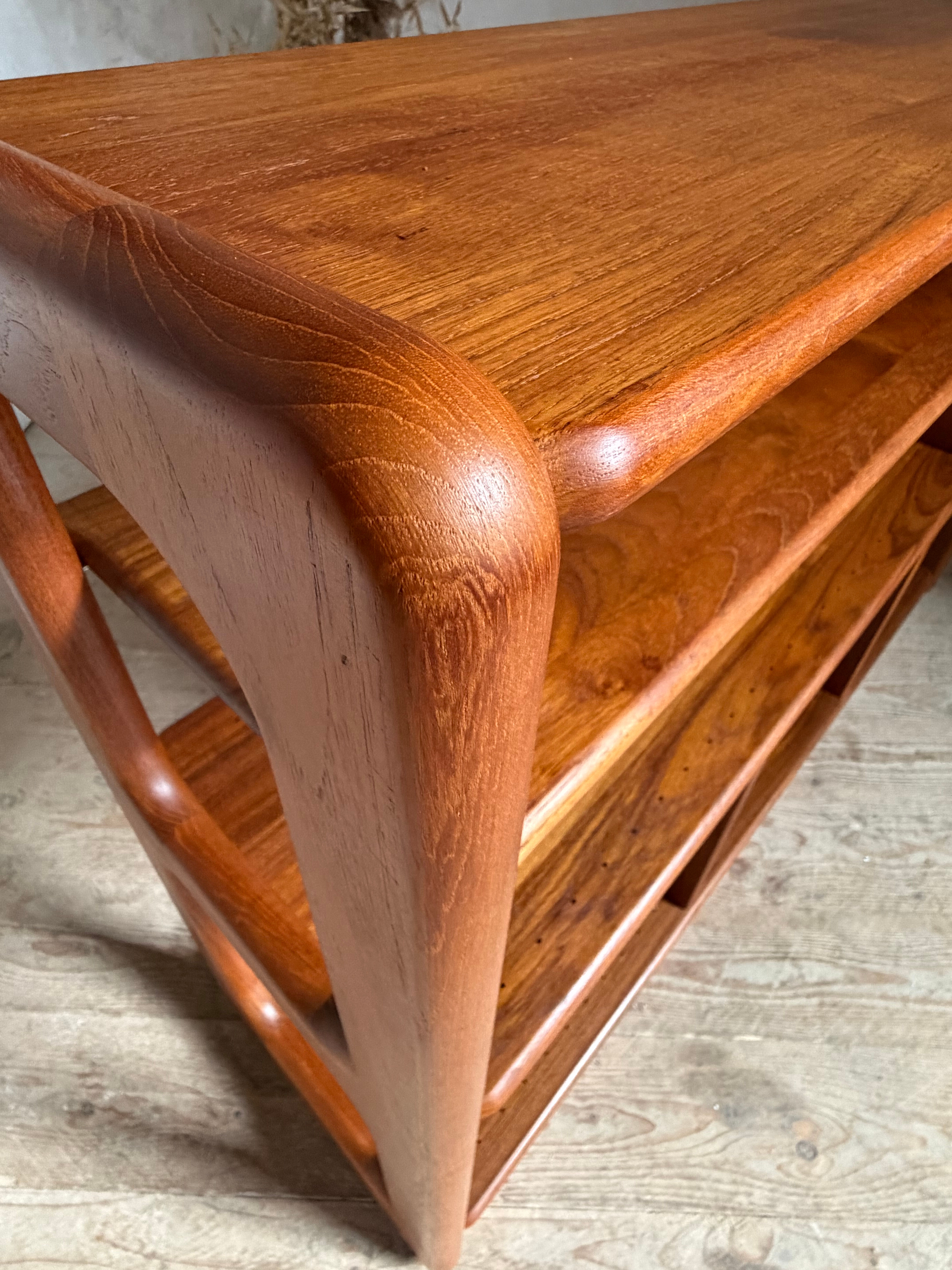 Vintage Scandinavian library in solid teak