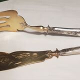 Silver-gilt metal fish service