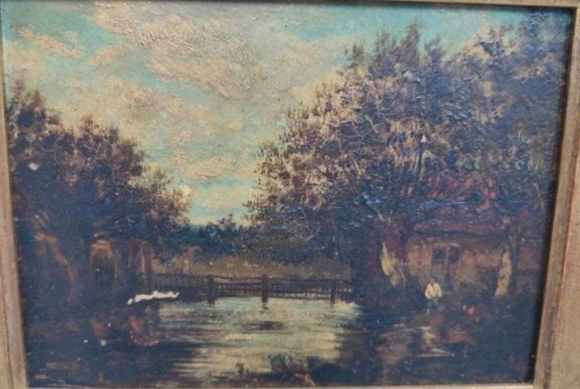 Painting barbizon school xix th century