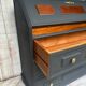 Wooden and black secretary desk