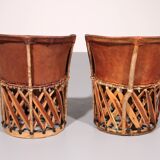 Folk art equipale ostrich chair leather mexico 1970s