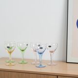 Set of dessert bowls, Italian design, 1970s, manufactured by Luigi Bormioli