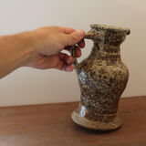 Glazed pyrite stoneware pitcher