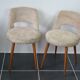 Vintage white barrel chair compass feet 1960