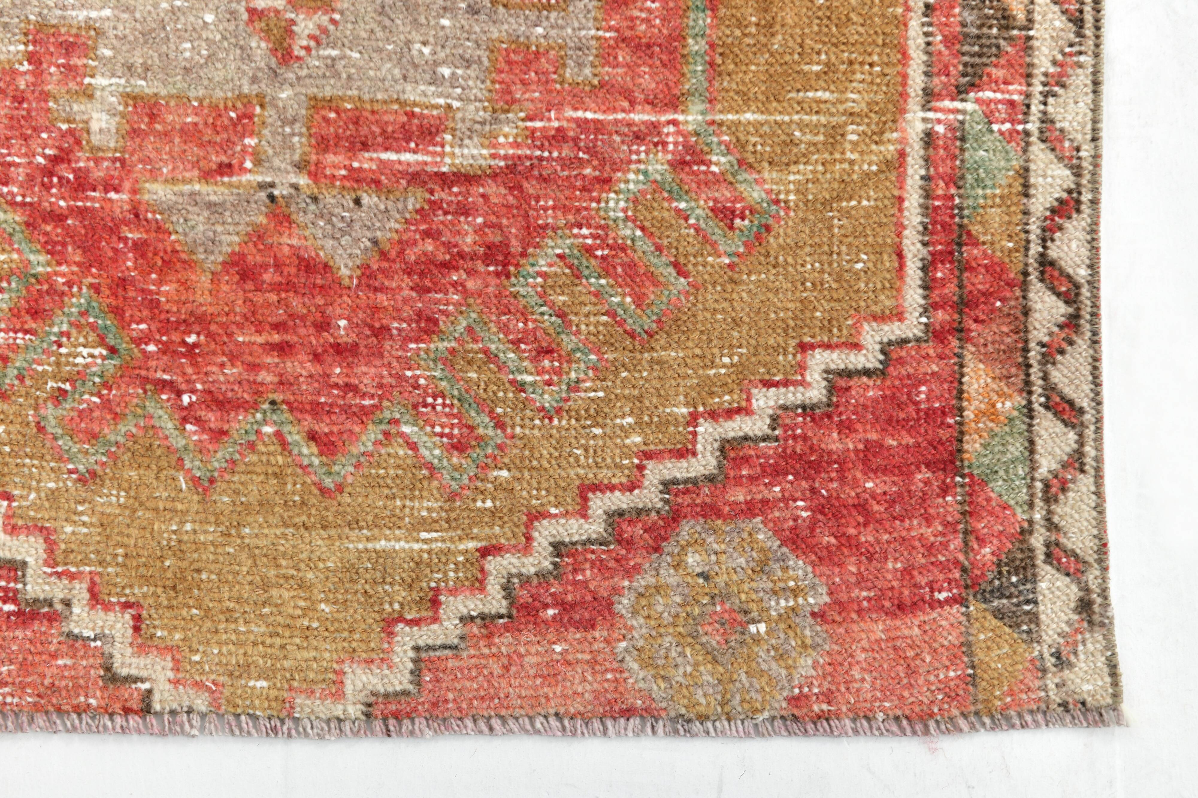 3x12 Red Tribal Turkish Runner Rug 83x370Cm SK 24645