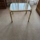 Table basse vintage en laiton doré 1970s avec plateau en verre transparent
