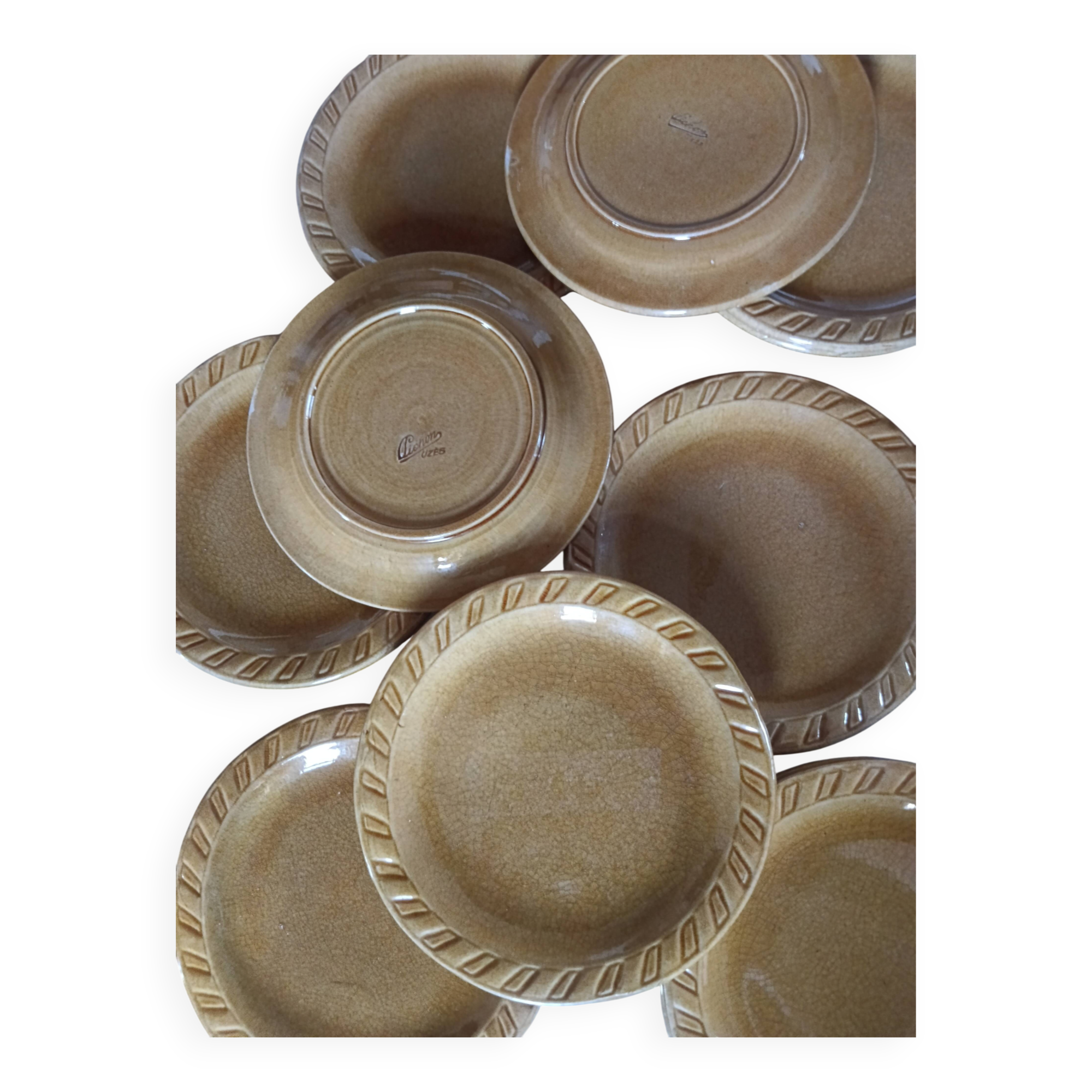 Maison Pichon Uzès rare set of 12 dessert plates