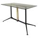 Vintage coffee table with smoked glass top and iron and brass base, Italy 1960s