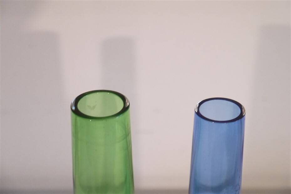 Pair of Scandinavian glass vases from Bergdala 1970