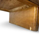 A vintage Italian chest of drawers, made of veneered walnut and solid wood,