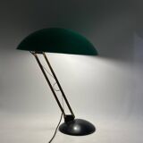 Lampe de table vintage verte et laiton, Italie 1960