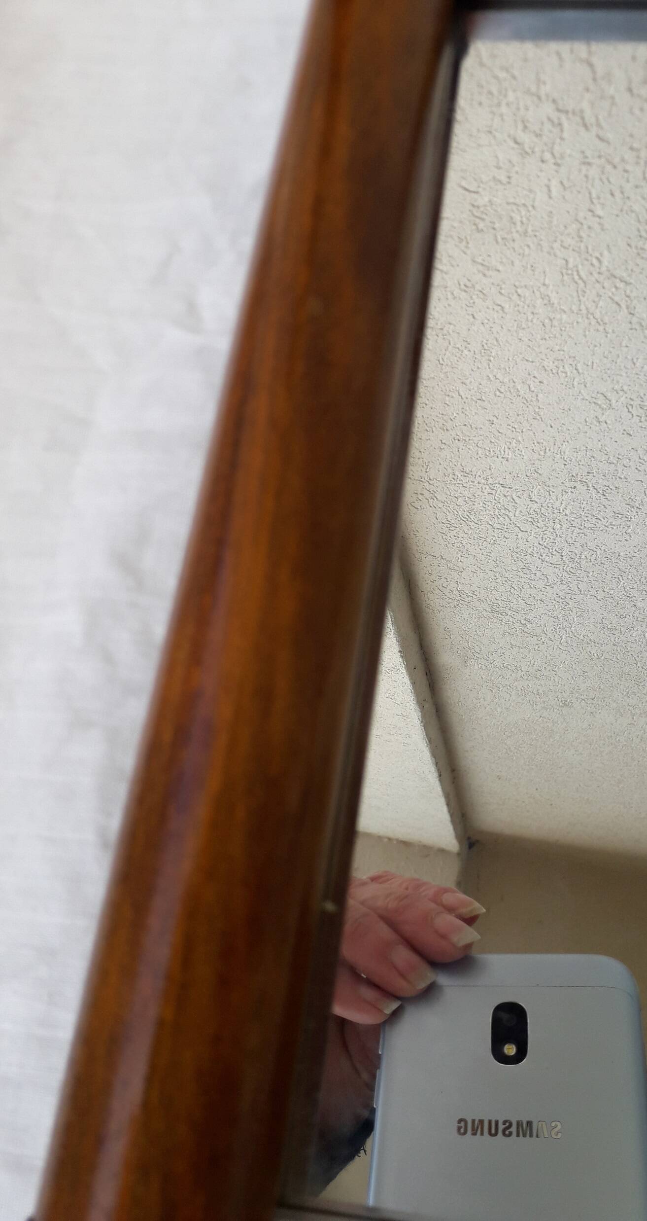 Mirror and wood tray