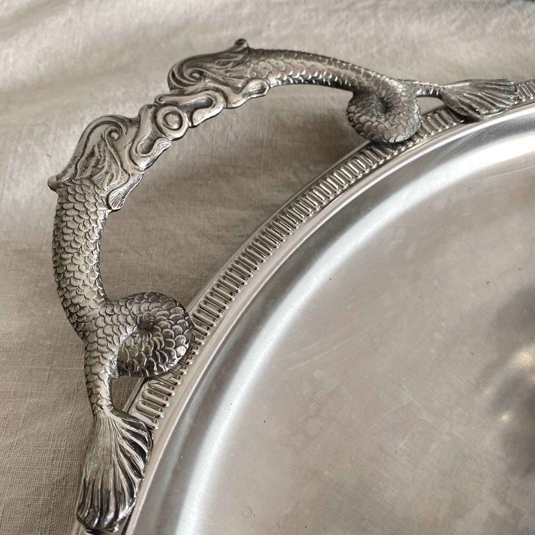 Mat stainless steel aperitif platter Jean Couzon