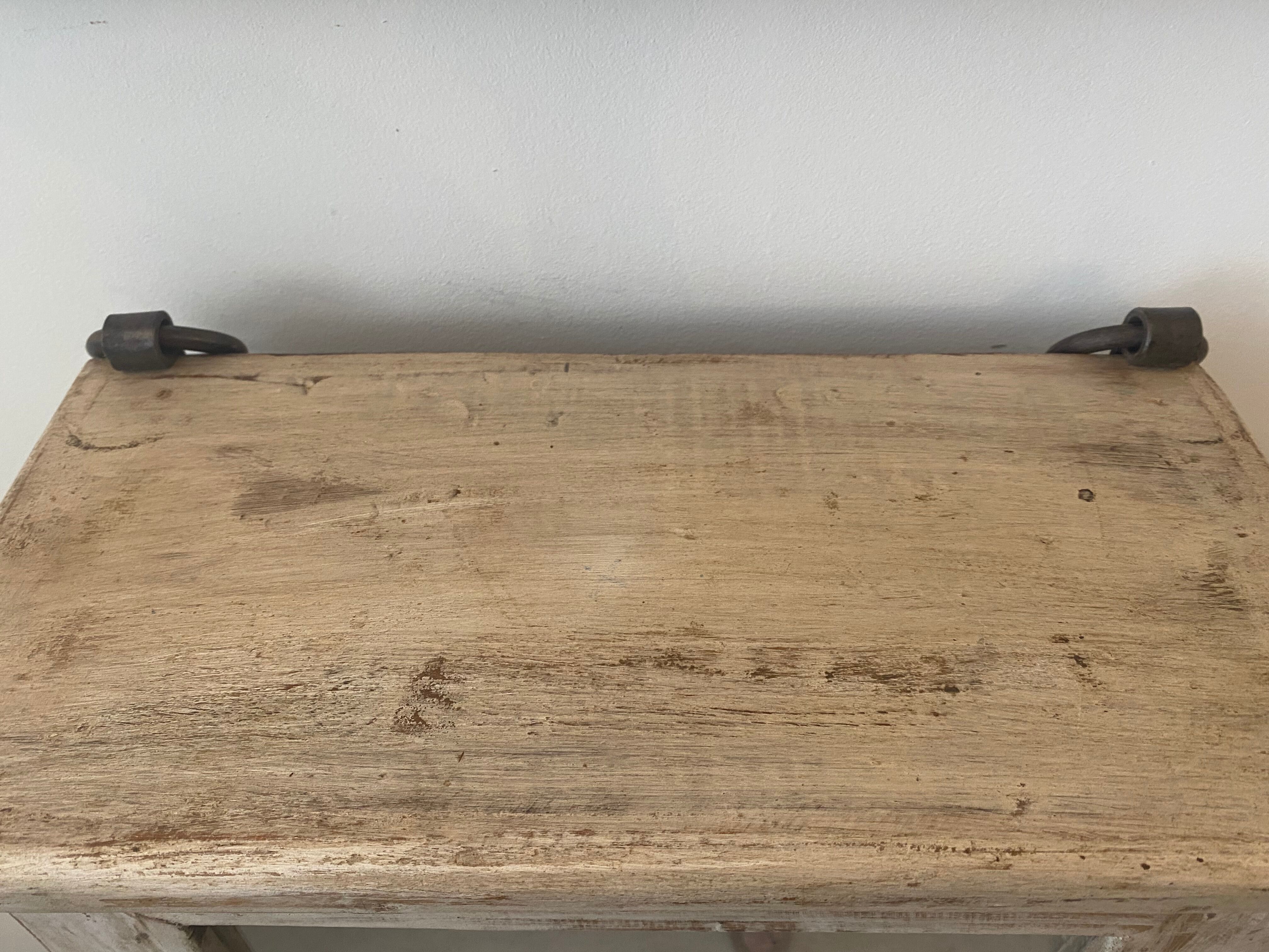 Wall display case in cream lacquered teak