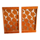 Two wooden and glass trays