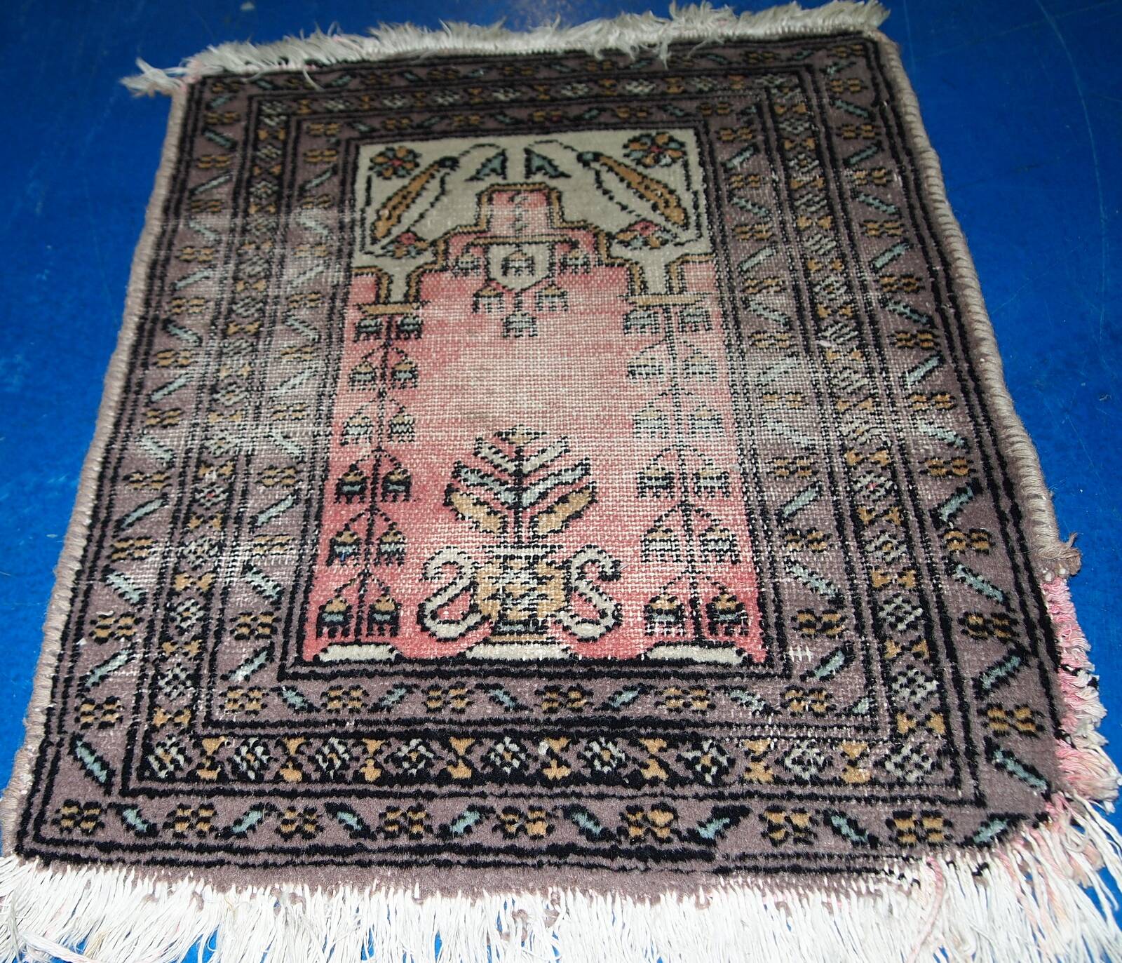 Tapis de Prière Vintage Bukhara en Laine, Années 1950, Pièce Authentique