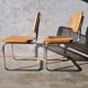 Pair of Cesca B32 chrome and cane chairs Designer Marcel Breuer