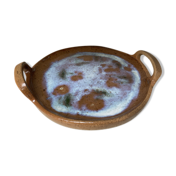 Enamelled sandstone dish