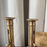 Duo of brass candlesticks