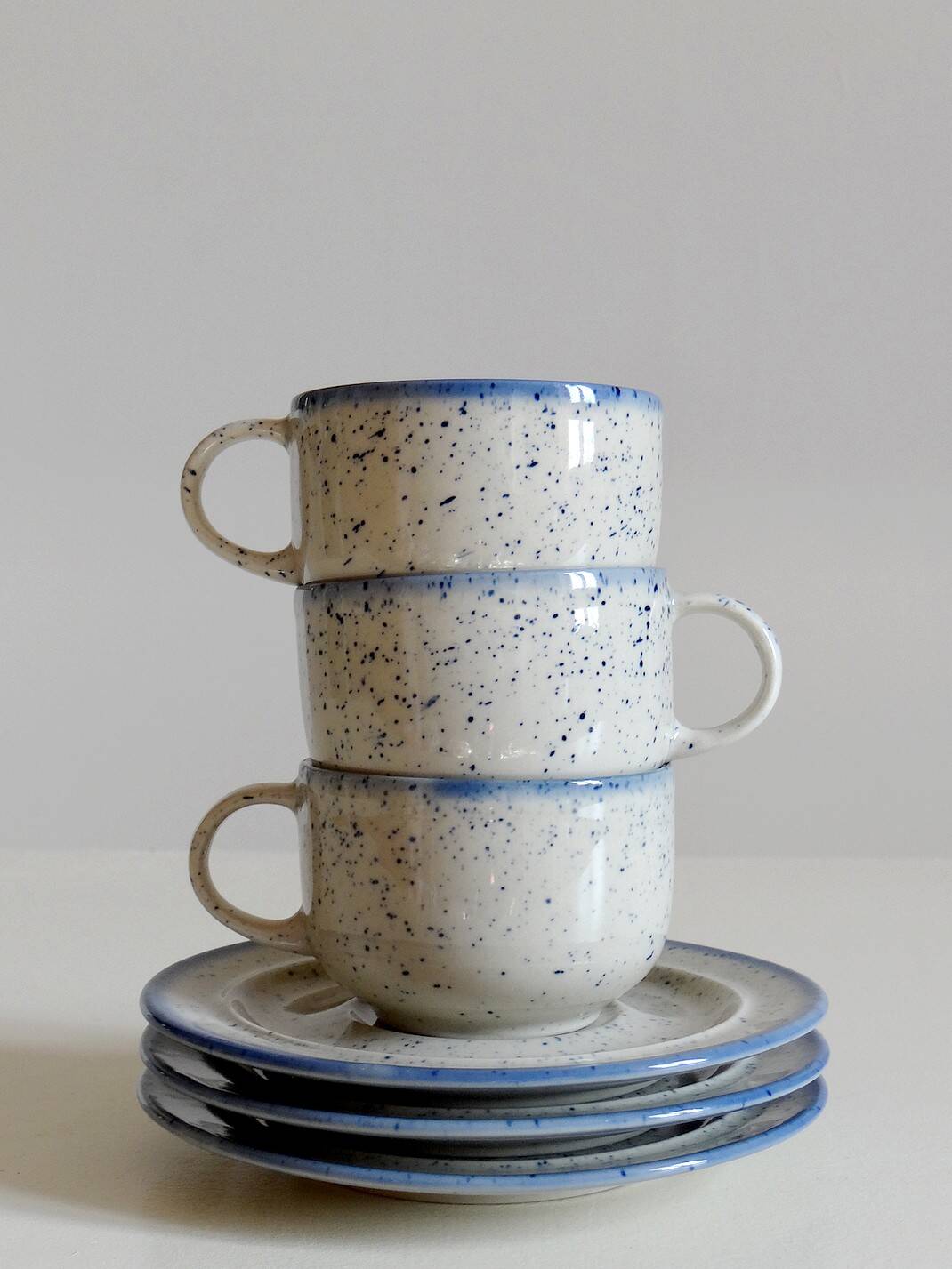 Trio of Tulowice coffee cups and bowls