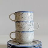 Trio of Tulowice coffee cups and bowls