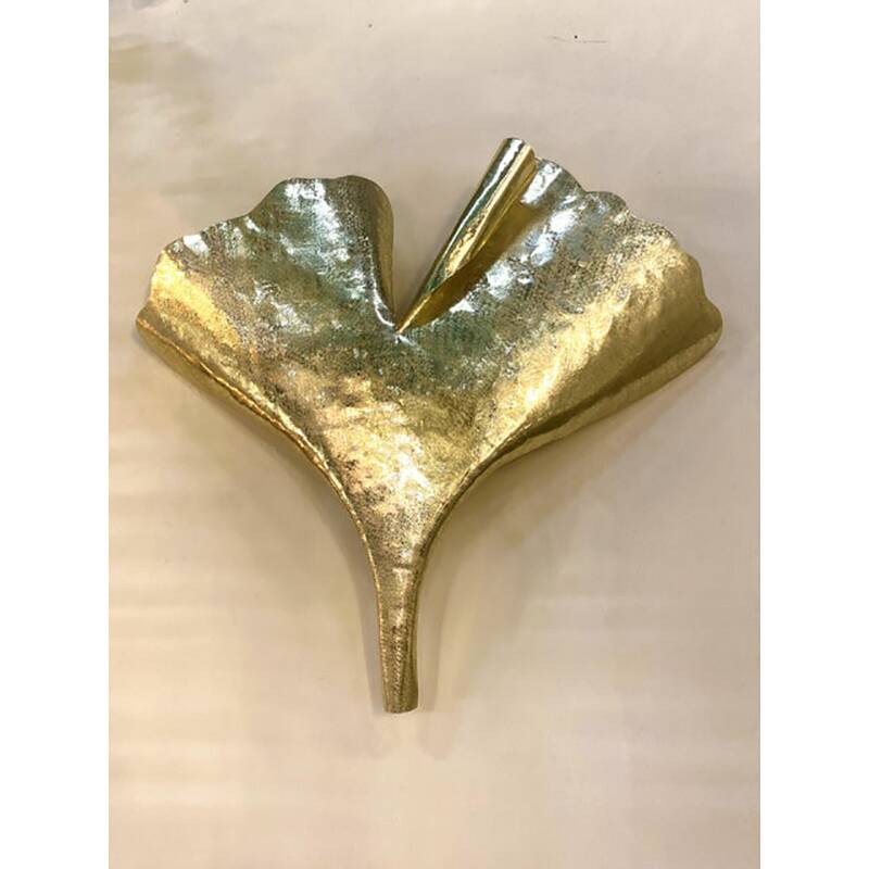Contemporary Italian Brass Leaf Wall Sconce by Simoeng