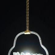 Charming Art Deco Barovier & Toso pendant light chandelier Murano glass, 1950s