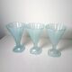 Lot de 3 coupes à glace en verre givré bleu ciel - Made in France