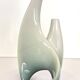 White and Green Ceramic Flower Vase Sculpture attr. to Vibi, Turin, Italy