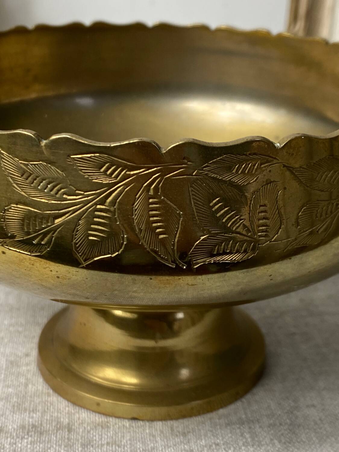 Art nouveau brass salad bowl