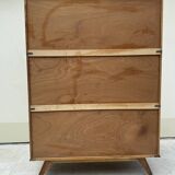 1960s Scandinavian-style compass-legged wardrobe in wood and mirror