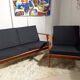 Vintage Scandinavian living room set in light wood