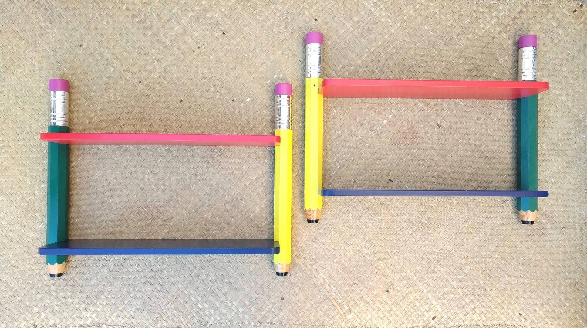 Small wall shelf for pencils Pierre Sala Clairefontaine collection 1980