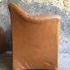 Pair of convertible armchairs in cognac leather - vintage 1970