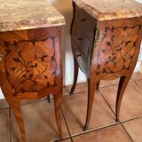 Pair of Louis XV marquetry bedside tables from the 1920s