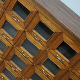 Vintage Dutch Oak Haberdashery Shop Cabinet / Vitrine, 1950s