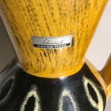 Former vase Scheurich europ linie ceramics beige - black - anse germany vintage