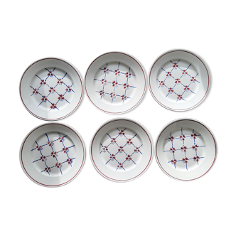 Lot 6 vintage dessert plates Badonviller