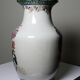 Impressive cracked earthenware vase with polychrome botanical decoration by Wong Lee, 1895, vintage.