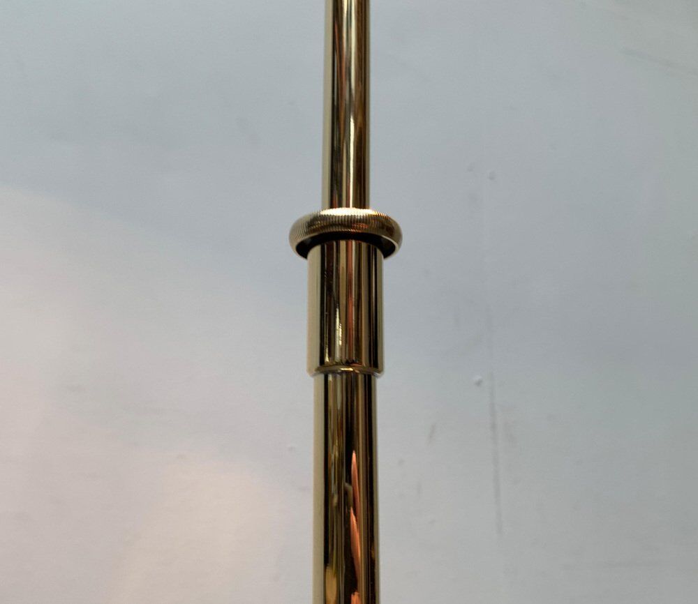 Vintage Hollywood Regency floor lamp in German brass by Florian Schulz.